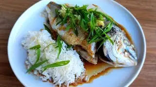 Delicate steamed Dorado fish. A light and quick recipe without a steamer