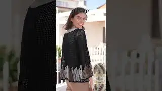 Alize Diva Batik ile Tığ İşi Detaylı Mevsimlik Bluz