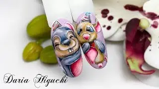 Мишка! МиМии! Рисунки на ногтях!