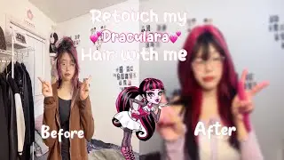 Retouch my Draculaura hair with me 💕( a mess )RF Leah #hair #draculaura #hairtransformation