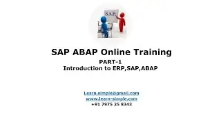 SAP ABAP Online Training Part 1 Introduction part 1