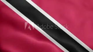 Trinidad and Tobago Flag video waving in wind. Trinidad and Tobago Flag Wave Loop waving in wind.