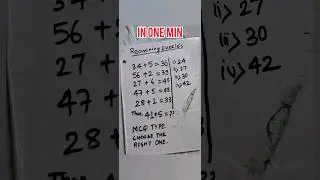 how to solve MCQ type reasoning math puzzle 🤔 in one minute...