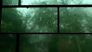 Heavy Rain Sound on Glass near window- thundering / relaxation/ Rain sound for sleeping /deep sleep