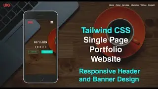 Create Responsive Portfolio Website Tailwind CSS - Responsive Header and Banner Design | Part-2