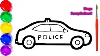 Qanday qilib, bir politsiya mashina chizish | how to draw a police car | Рисуем Полицию Mega Compila