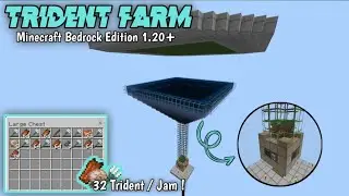 CARA MEMBUAT TRIDENT FARM ! | MINECRAFT BEDROCK EDITION 1.20+ !