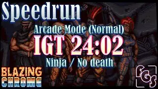 Blazing Chrome - Arcade Normal speedrun IGT 24:02 (Ninja / No Death)