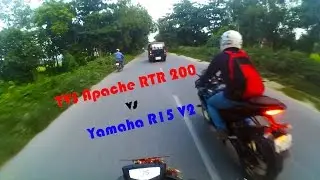 TVS Apache RTR 200 4V vs Yamaha R15 V2 - Dangerous Street Race. Episode 2. 1080p 60 FPS!