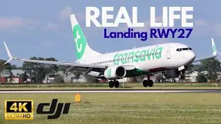 REAL LIFE | 4K Landing Runway 27 Schiphol Amsterdam