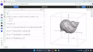 Snail of Magetan using Parametric Surface Equation in cartesian Space run by Desmos Software