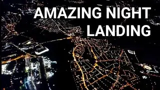 AMAZING night landing at Frankfurt International Airport - Airbus A340-300