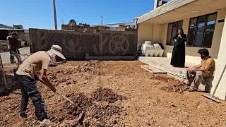The wonderful view of the yard; Afshin's friends helped build the house