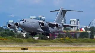 (4K) Up-Close and Personal | RAAF C-17 Arrival & Departure at Vancouver Airport YVR