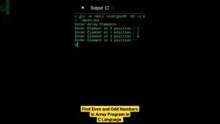 Find Even and Odd Numbers in Array Program in C Language | #shorts