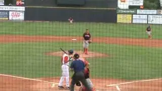 Derrik Gibson bloops a double down the right field line