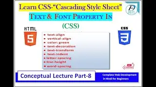 Text and Font Properties in CSS Part-8|CSS Text and Font Properties in Hindi|CSS Tutorial in Hindi