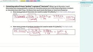 S'more Stoichiometry Lab Explanation - Part 3 Questions 8 & 9