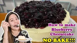 Homemade Blueberry Cheesecake - NO BAKE RECIPE ! ! !