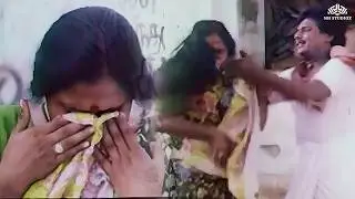 குடிக்க காசு கேட்டு பொண்டாட்டிய நடு தெருவில் அடிக்கும் கணவன்