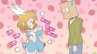 A bunny is very bouncy