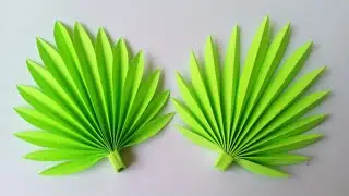 How To Make Paper Leaves | DIY Fan Palm Leaves With Paper