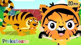Animals Song and Sounds - OINK! OINK! 🐯🐷🐰 | Learn About Animals @PeekabeansKidsSongs