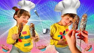 ГОТОВИМ С АМЕЛИЕЙ☆ПОМОГАЕМ МАМЕ☆СЛАДКОЕ ШОКОЛАДНОЕ БЛЮДО☆ОМЛЕТ