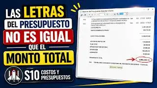 ⏩Las LETRAS del presupuesto NO ES IGUAL que el MONTO total en s10 costos y presupuestos