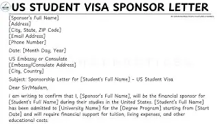 How To Write A US Student Visa Sponsor Letter Step by Step Guide | Writing Practices