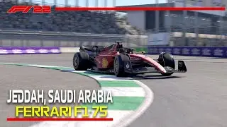 Ferrari F1 75 Roars through Jeddah, Saudi Arabia in Daytime F1 2022