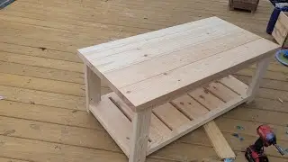 Easy Farmhouse Coffee Table DIY Indoor/Outdoor Unfinished Rustic - How to build a coffee table