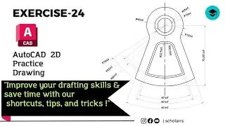 AutoCAD 2D Practice Drawing | AutoCAD Drafting | AutoCAD Tutorial | Exercise-24