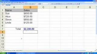 How to create a Grand Total worksheet in Microsoft Excel 2003