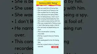 Sentence With Being. 