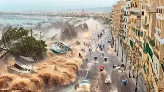 Spain Today! Storm surge like Tsunami hit Mallorca, the city is flooded, Europe is shocked