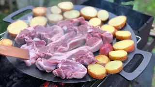 Баранья корейка с картошкой и овощами на садже Forester🔥