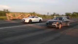 NISSAN GTR stage 2 VS TOYOTA CHASER 4wd gtx3582r