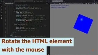 Rotate the HTML element with the mouse. Drag and drop transform-origin point.