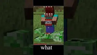 Scary herobrine and creeper in Minecraft 