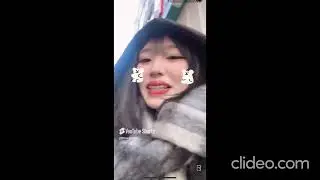 korean girl smoking spitting outside
