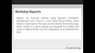 Workday part-1 online training | Workday training @Ecorptrainings