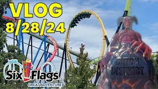 MAJOR Fright Fest & Oktoberfest Prep at Six Flags Great Adventure! | Vlog 8/28/24