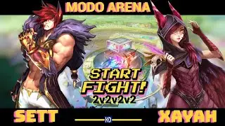 SETT e XAYAH - MODO ARENA 2v2v2v2 (A CARTA VEIO - 2 ULT)