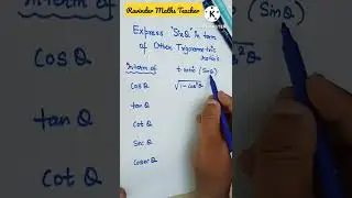 Express SinA in term of other trigonometric Ratios 