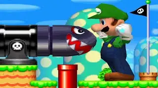 New Super Mario Bros DS All 18 Secret Exit Locations (Luigi - No Damage)