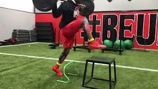 Barbell Reverse lunge to Explosive Step Up (Power)