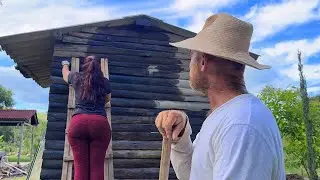 Começamos a TRANSFORMAÇÃO da CABANA Rústica de Ferramentas nas montanhas. Parte 1