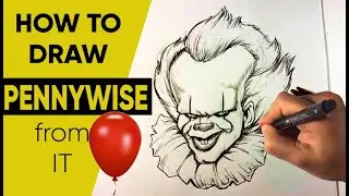 How to Draw Pennywise from It - Under 3 Mins Version