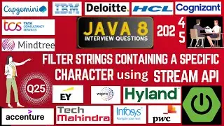 Java 8 Stream API Interview Questions: Filter Strings Containing a Specific Character from List